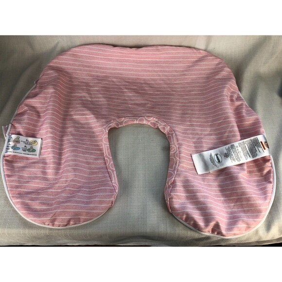 Boppy Nursing Pillow Cover Pink Hearts & Stripes - Pristine Condition - Picture 2 of 7